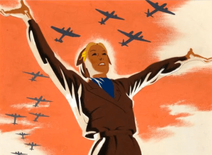 Ministry of Information propaganda poster “Women of Britain come into the factories”, 1941. Design: Philip Zec